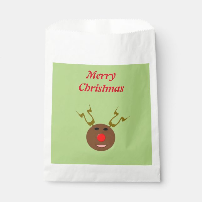 Bolsa De Papel Navidades cibernéticos Personalizados de renos fav (Anverso)