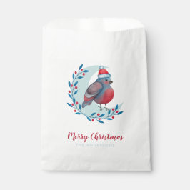 Bolsa De Papel Navidades De Acuarela Personalizados Pájaros En La
