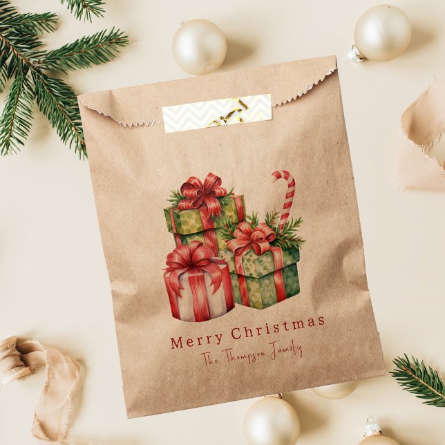 Bolsa De Papel Navidades de acuarela rusa simple y moderna (Subido por el creador)