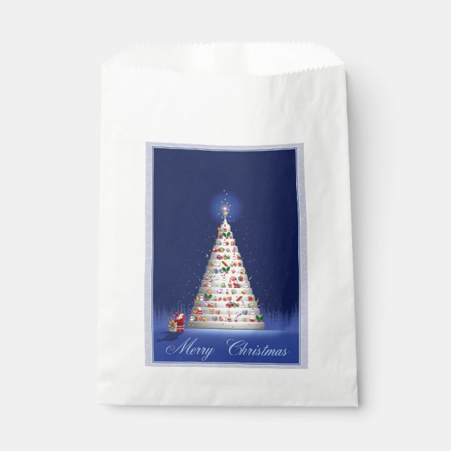 Bolsa De Papel Navidades de árbol blanco (Anverso)