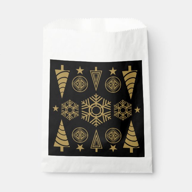 Bolsa De Papel Navidades de Art Nouveau de oro decorativos (Anverso)