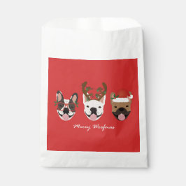 Bolsa De Papel Navidades de Bulldoges franceses de Merry Woofmas