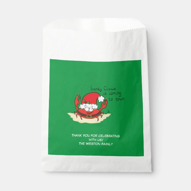 Bolsa De Papel Navidades de cangrejo tropicales graciosos (Anverso)