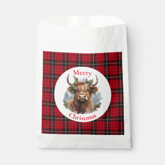 Bolsa De Papel Navidades de control rojo Highlander Cow