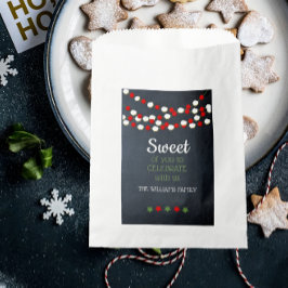 Bolsa De Papel Navidades de Cranberry y Popcorn Rustic Chalkboard