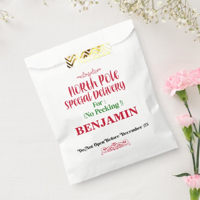 Bolsa De Papel Navidades de entrega del polo norte de Santa Sack (Sellado)