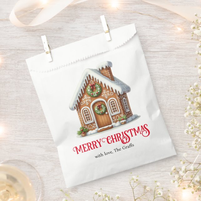 Bolsa De Papel Navidades de Gingerbread House (Cortado)