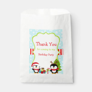 Bolsa De Papel Navidades de invierno cute pingüinos