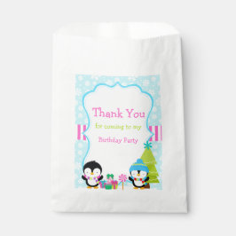 Bolsa De Papel Navidades de invierno cute pingüinos
