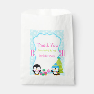 Bolsa De Papel Navidades de invierno cute pingüinos