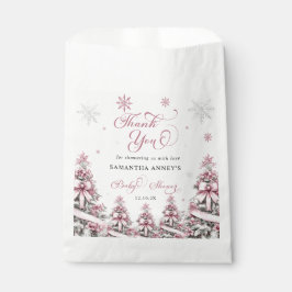 Bolsa De Papel Navidades De Invierno Pink Baby Shower Gracias