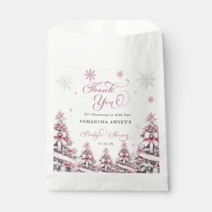 Bolsa De Papel Navidades De Invierno Pink Baby Shower Gracias