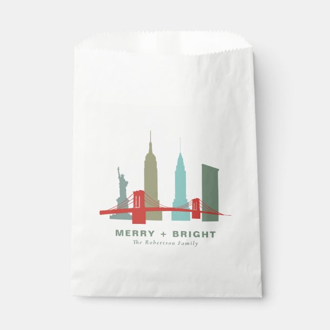 Bolsa De Papel Navidades de Nueva York, Esquina de Arquitectura (Anverso)
