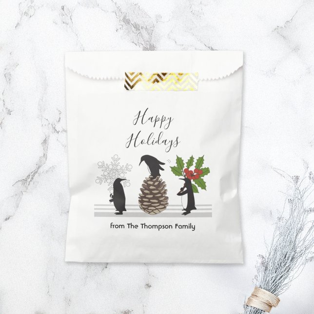 Bolsa De Papel Navidades de pingüino graciosos y personalizados (Subido por el creador)
