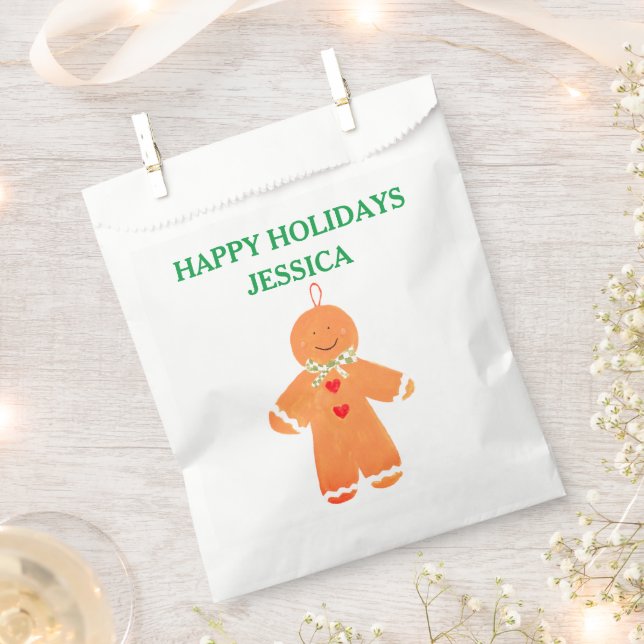 Bolsa De Papel Navidades de regalo de pan de jengibre fiesta Cute (Cortado)