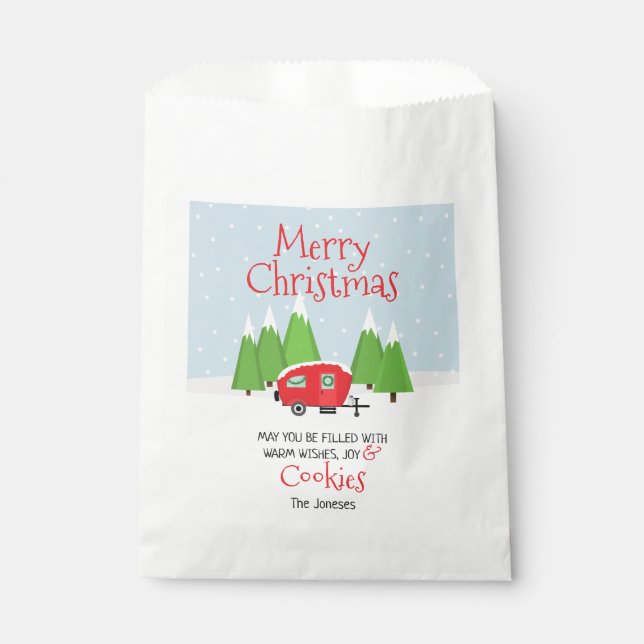 Bolsa De Papel Navidades de Retro Camper (Anverso)