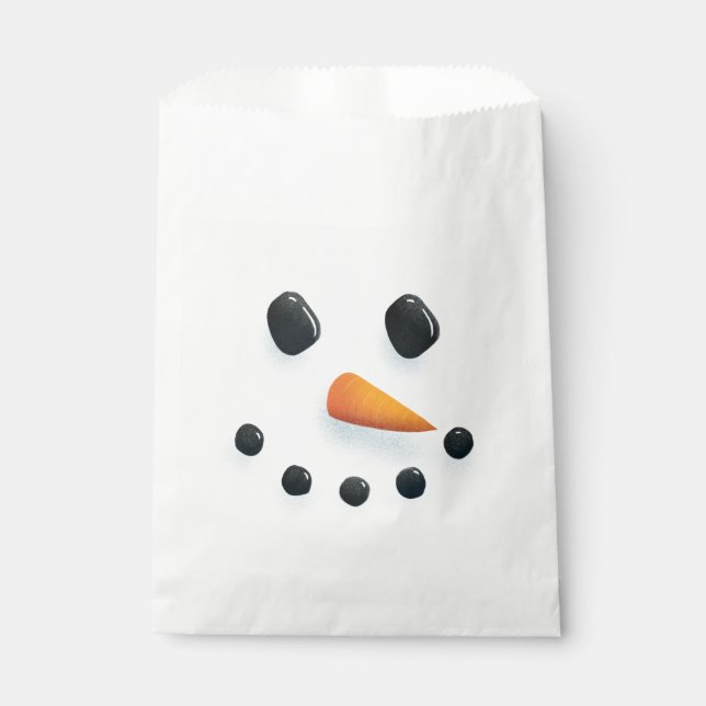 Bolsa De Papel Navidades de Snowman Face ilustrados con precisión (Anverso)