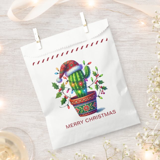 Bolsa De Papel Navidades de Twinkling Cactus (Cortado)