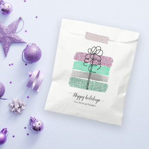 Bolsa De Papel Navidades de vacaciones apilados de Purpurinas de 