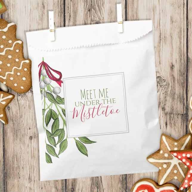 Bolsa De Papel Navidades de vacaciones Mistletoe Cute Whimsical E (Subido por el creador)