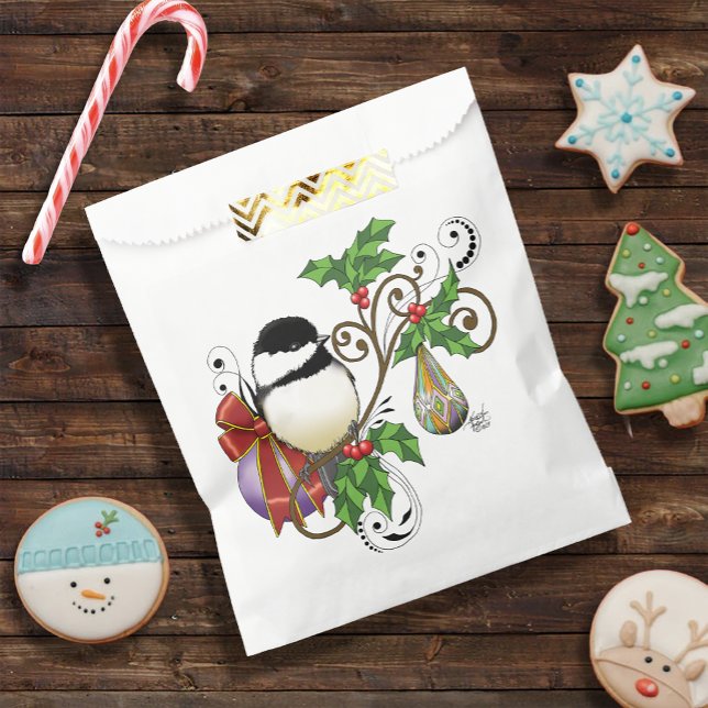 Bolsa De Papel Navidades de Winter Chickadee (Subido por el creador)