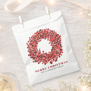 Bolsa De Papel Navidades de Winterberry Wreath pintados a mano