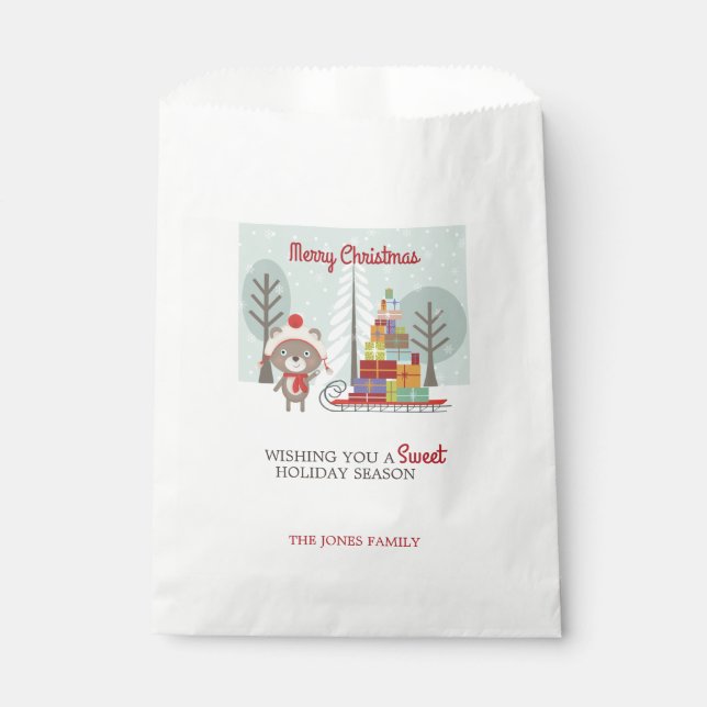 Bolsa De Papel Navidades de Woodland Bear (Anverso)