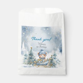 Bolsa De Papel Navidades del oso primer invierno de cumpleaños