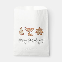 Bolsa De Papel Navidades del trío de galletas festivas