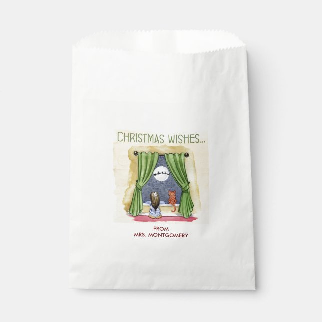 Bolsa De Papel Navidades desean navidades infantiles y gatos gato (Anverso)