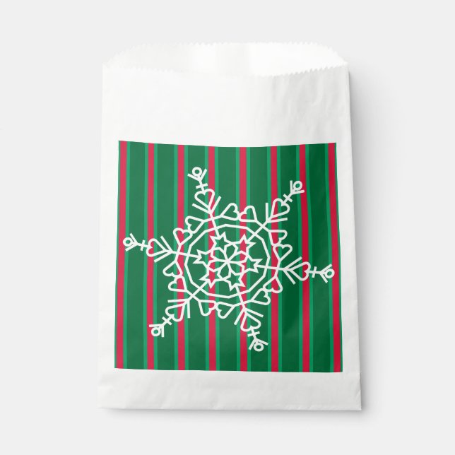 Bolsa De Papel Navidades divertidos y entusiastas Snowflake (Anverso)