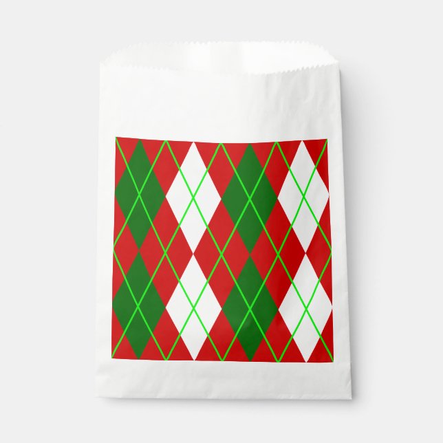 Bolsa De Papel navidades feos argyle plaid retro (Anverso)