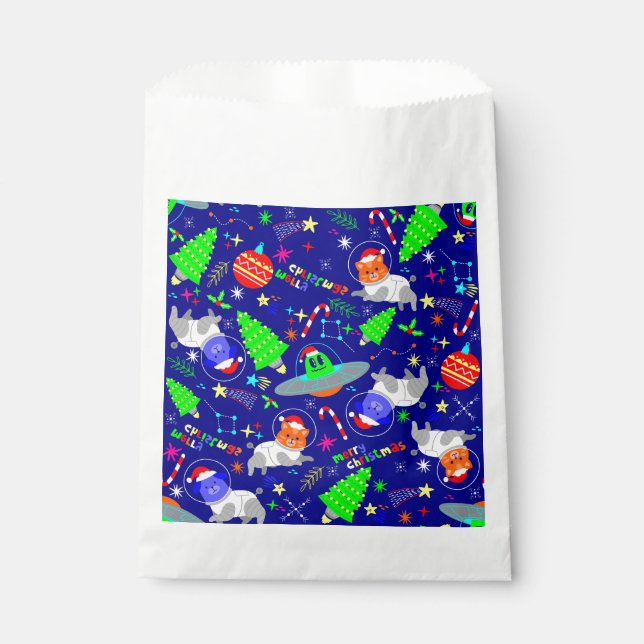 Bolsa De Papel navidades feos gato alien santa dog (Anverso)