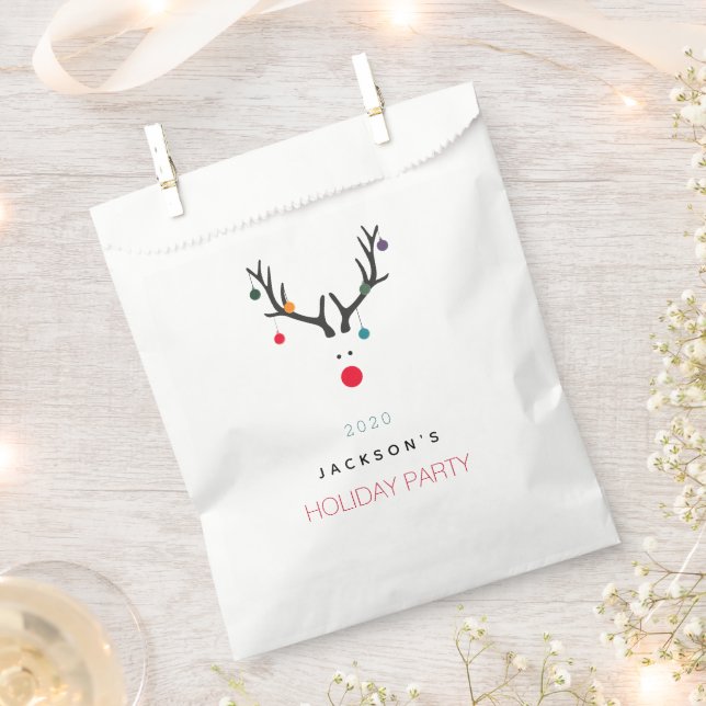Bolsa De Papel Navidades fiesta navideña rencor blanco rojo (Cortado)