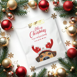 Bolsa De Papel Navidades graciosos de caninos renos Antler