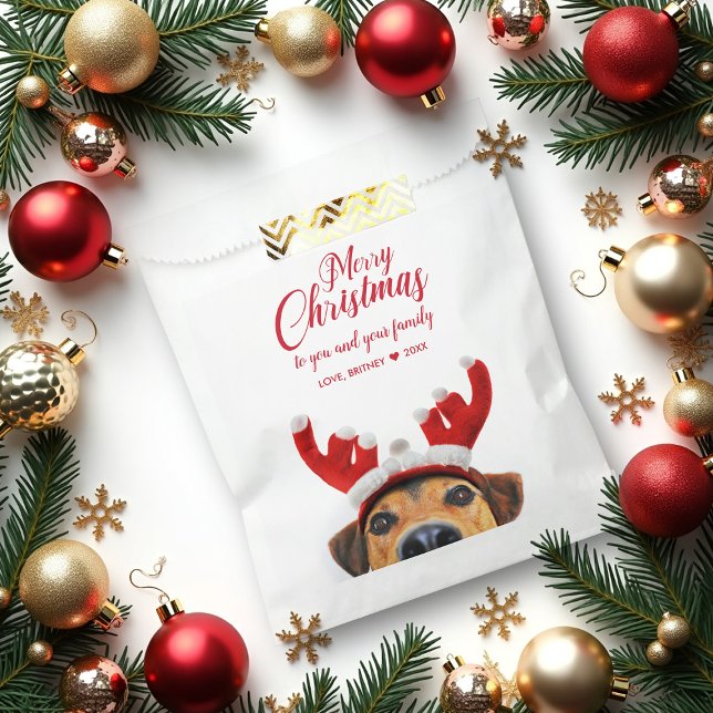 Bolsa De Papel Navidades graciosos de caninos renos Antler (Subido por el creador)