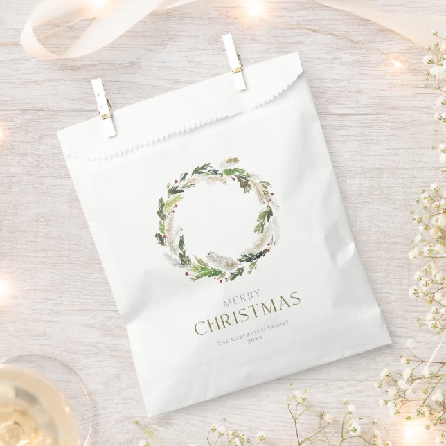 Bolsa De Papel Navidades Greenery Wreath (Cortado)