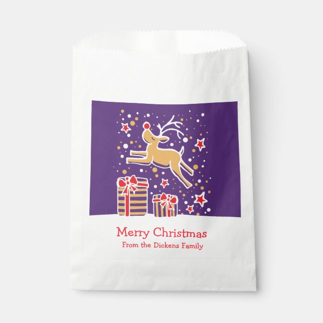 Bolsa De Papel Navidades personalizados bolsos de regalo de renos (Anverso)