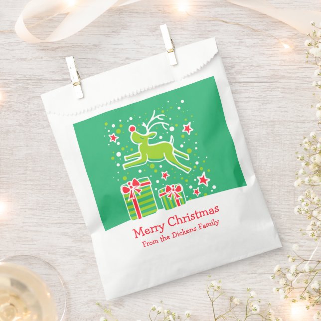 Bolsa De Papel Navidades personalizados renos bolsas de regalo ve (Cortado)
