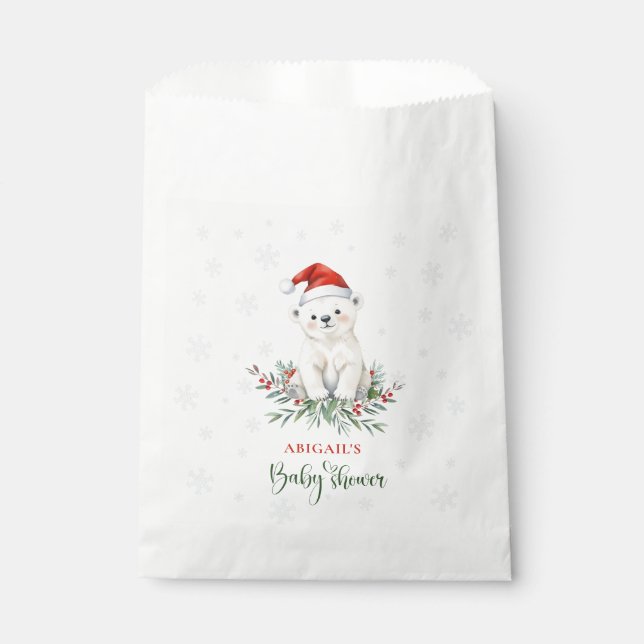 Bolsa De Papel Navidades Polar Bear Baby Shower (Anverso)