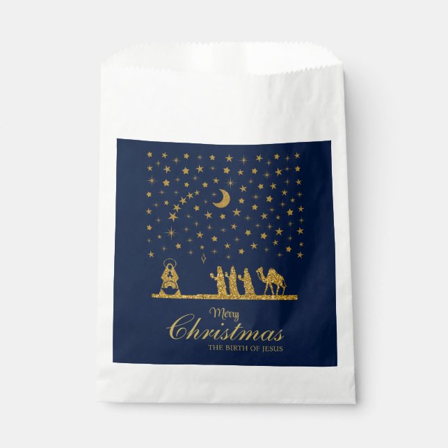 Bolsa De Papel Navidades religiosos, nacimiento de Jesús, tres re (Anverso)