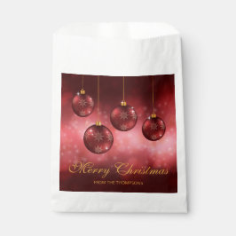 Bolsa De Papel Navidades Rojos Festividades Baubles Con Texto Per