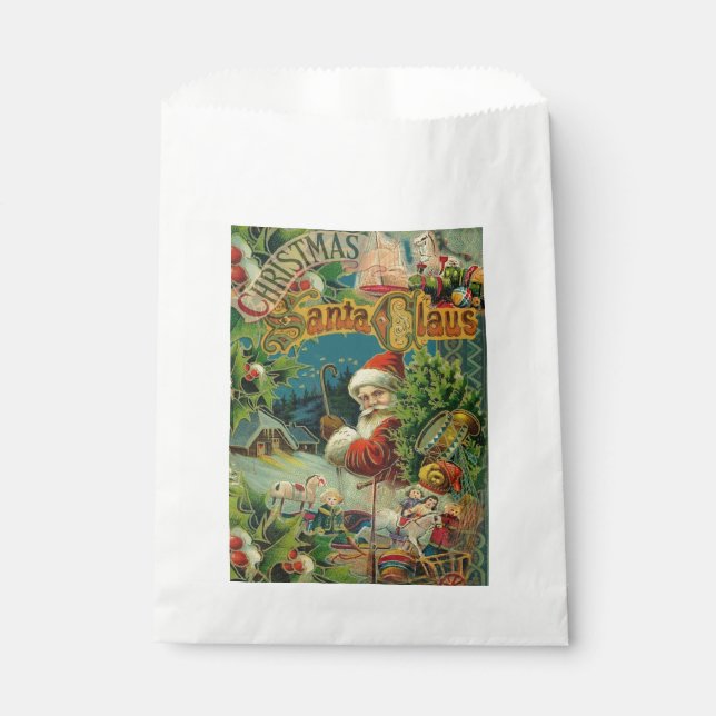 Bolsa De Papel Navidades Santa Claus Arte Antiguo (Anverso)