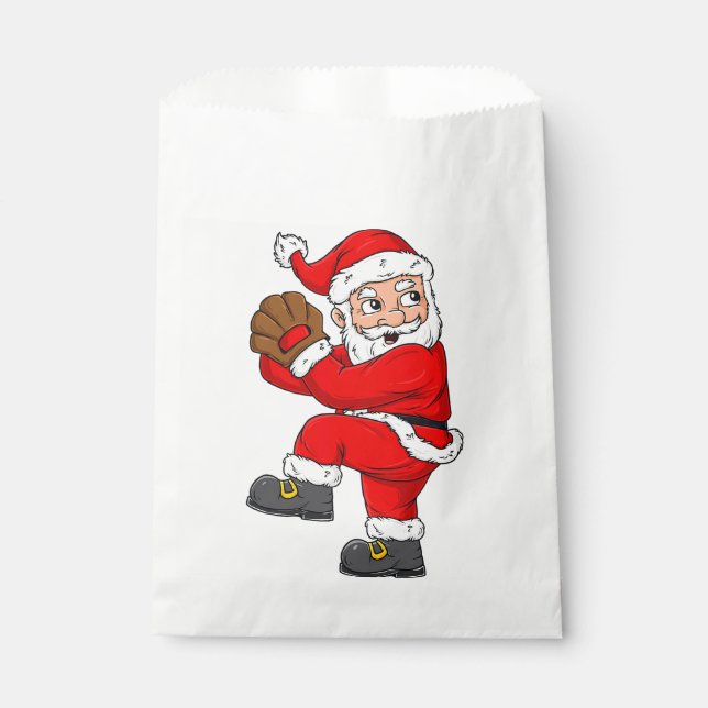 Bolsa De Papel Navidades Santa Claus Chicas de beisbol Catcher Bo (Anverso)