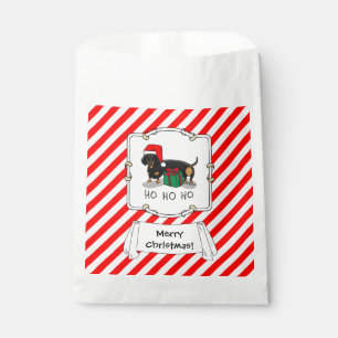 Bolsa De Papel Navidades Santa Dachshund (S black & tan) Gracioso
