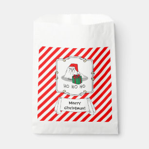 Bolsa De Papel Navidades Santa Hat Perro maltés Cute gracioso