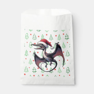 Bolsa De Papel Navidades Santa hat pterodáctilo