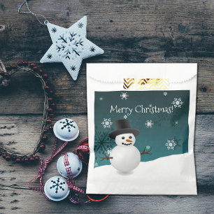 Bolsa De Papel Navidades verde azulados de invierno favorecen a l