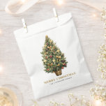 Bolsa De Papel Navidades Watercolor Vintage Christmas Tree Gold<br><div class="desc">Feliz Navidad | Añade un acento festivo a tus regalos de vacaciones con estos Navidades de personalizable favorecen las bolsas. Cuentan con un acuarela árbol de Navidad con adornos festivos de rojo y oro. Personalice agregando sus propios detalles. Estas valiosas bolsas navideñas son perfectas como regalo de vacaciones personalizado. Los...</div>