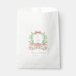 Bolsa De Papel Navidades Wreath w Candy Cane Bow | Monograma